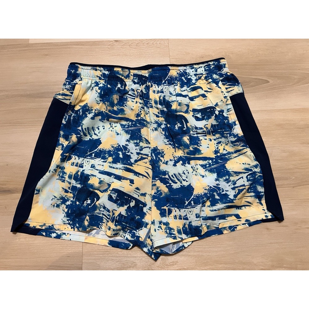 NWT DSG Men's 2-In-1 Stride Short 5" Size Large Chaos Blue‎ Gleam Colorful Lined